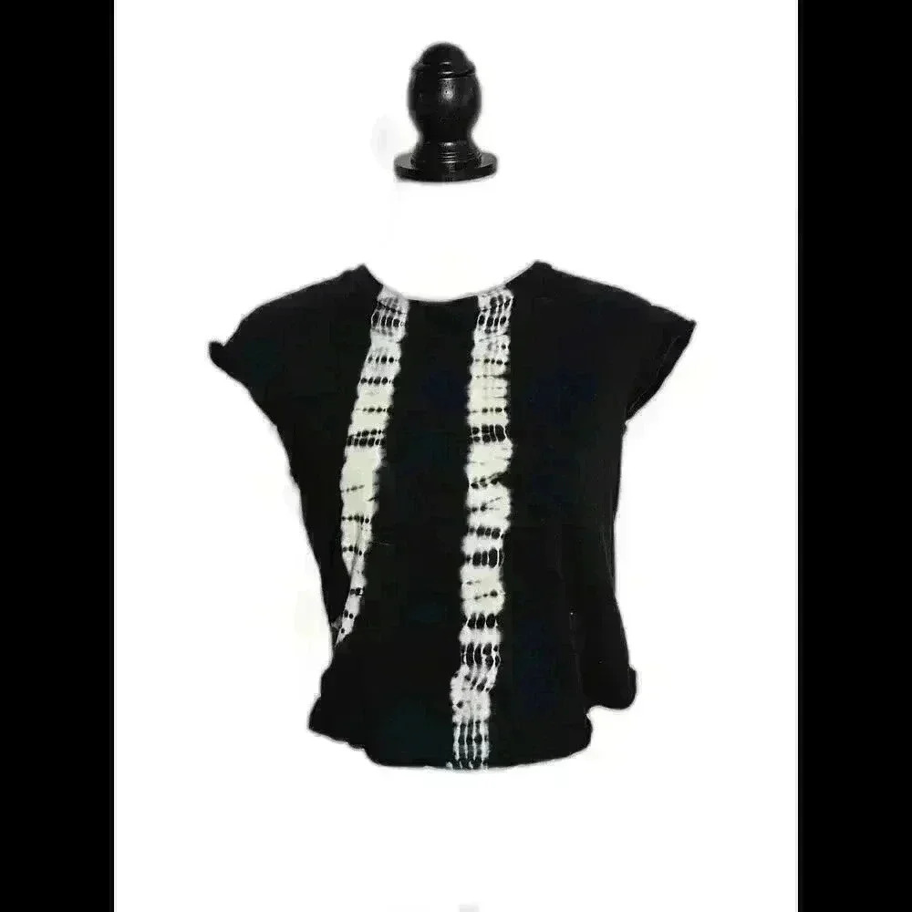 Stylish Black Tie-Dye Crop Top